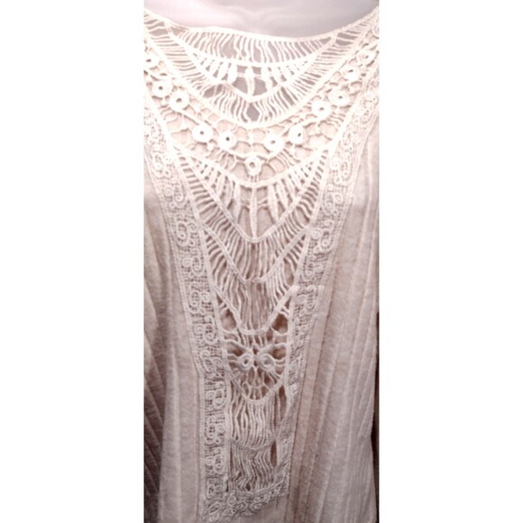 BOHO Sweater Womens S Chic Beige Lace Crochet Patchwork Feminine Unbrand - Picture 4 of 12